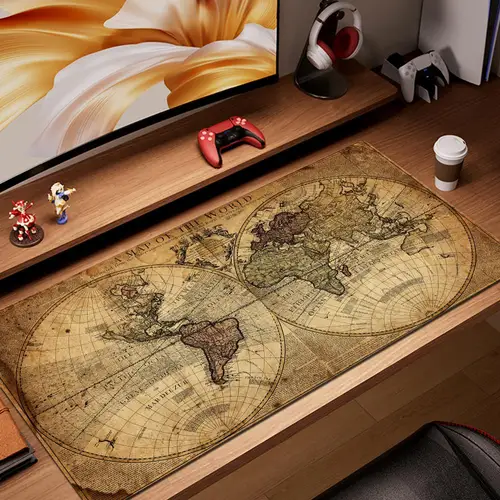 Alfombrilla de ratón HD con mapa de navegación Retro, alfombrilla de ratón grande, alfombra de escritorio de goma Natural, alfombrillas de escritorio para PC, alfombrillas de ratón de diseño