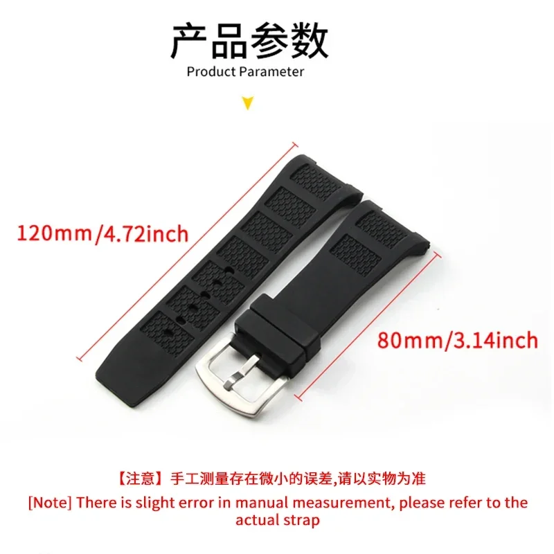 30x16mm Delicate Selected Silicone Material Skin-friendly Watchband for IWC Engineers Series IW323401 IW323602 Sweatproof Strap