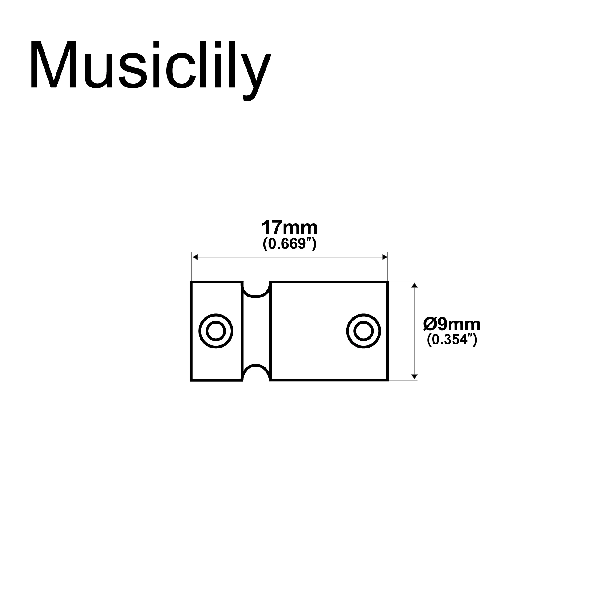 Musiclily Pro 17mm Steel/Brass Bass Bridge Saddles for 5-String Precision and Jazz Bass (Set of 5)