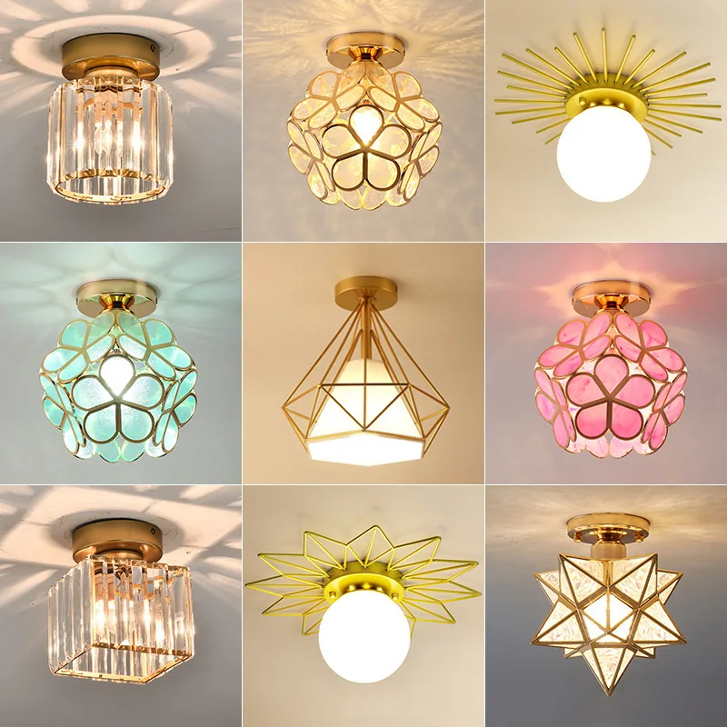 Aisle Light Corridor Lamps Balcony Porch Entry Creative Light Luxury Modern Simple Crystal Nordic Bedroom Ceiling Light