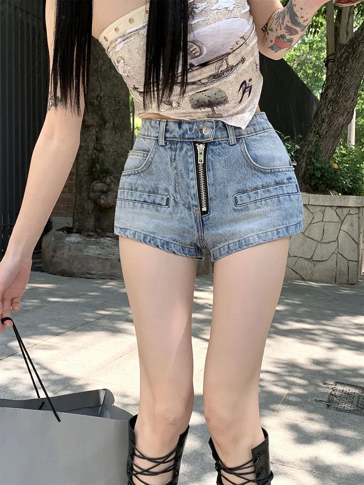 

Women's Summer Denim Shorts 2000s Y2k High Waist Streetwear Shorts Baggy Korean Style Harajuku Vintage Short Jeans Pants 2023