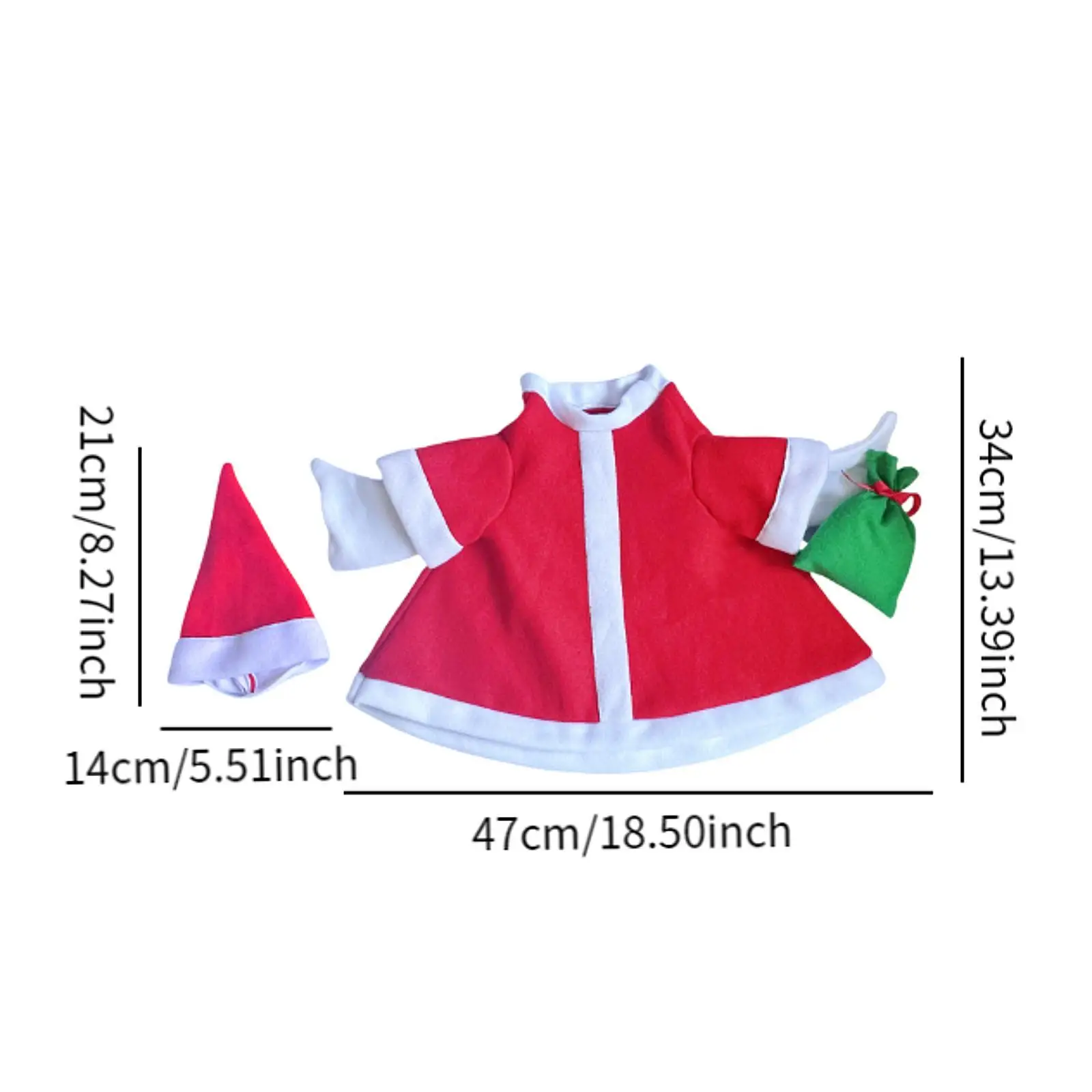 Decorative Bird Goose Outfits Polyester Costume Garden Statue Clothing for Outdoor Patio Christmas Decor