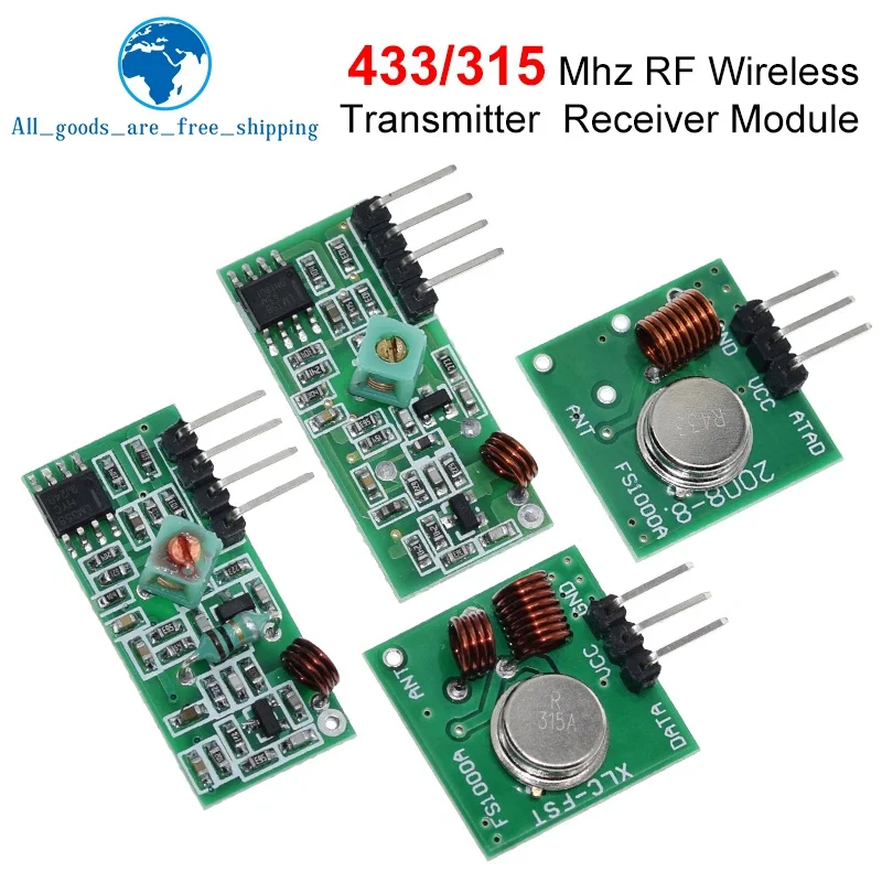 433 Mhz RF 送信機および受信機モジュールリンクキット ARM/MCU WL DIY 315MHZ/433MHZ ワイヤレスリモコン arduino DIY キット用