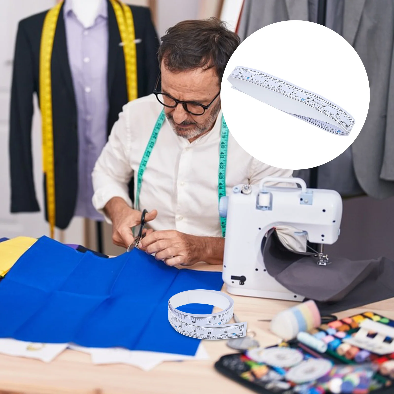 

10Pcs Industrial Sewing Machine Table Ruler Adhesive Tape Peel and Stick Measuring Tape for Sewing Garment Cutting Table