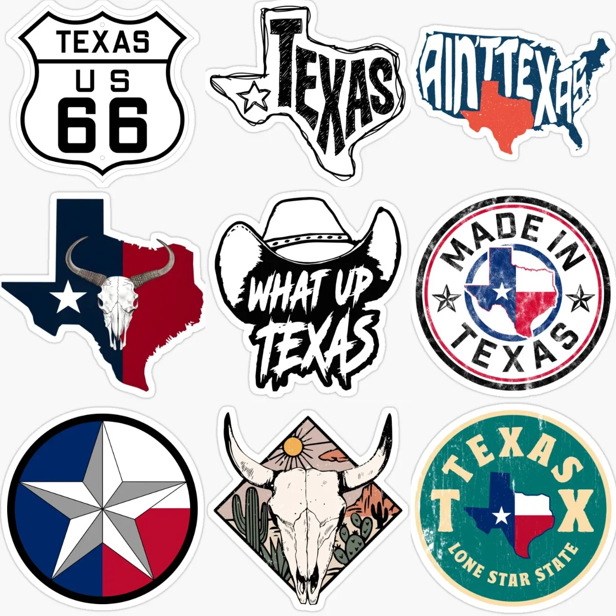Texas Map Emblem Creative PVC Sticker for Decorate Car Bicycle Window Wall Fridge Helmet Table Motorcycle Decal Accessorie