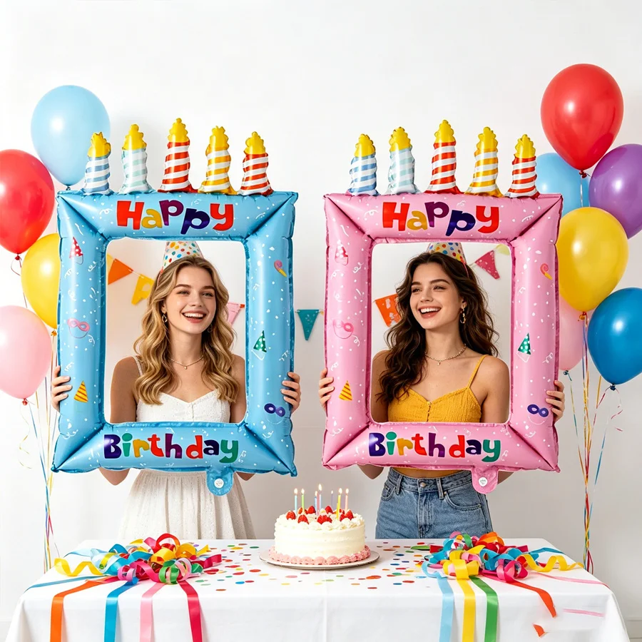 28-Zoll Prinzessinnen-Themen Ballon-Fotorahmen, Selfie-Fotografie-Hintergrund-Requisite Ballons, für Geburtstagsfeiern Dekoration