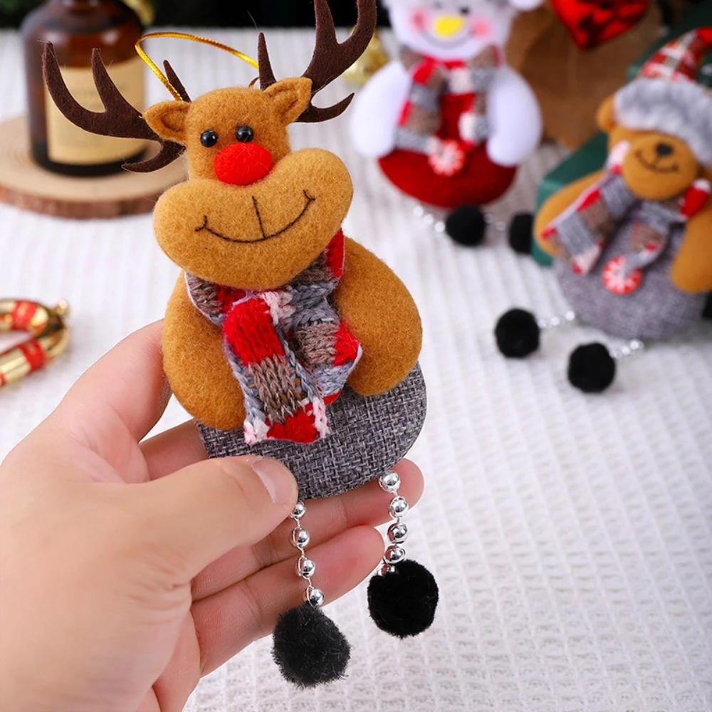 

2Pcs Christmas Decorative Christmas Dolls Reindeer Snowman Bear Santa Claus Standing Doll New Year Ornament Merry Christmas