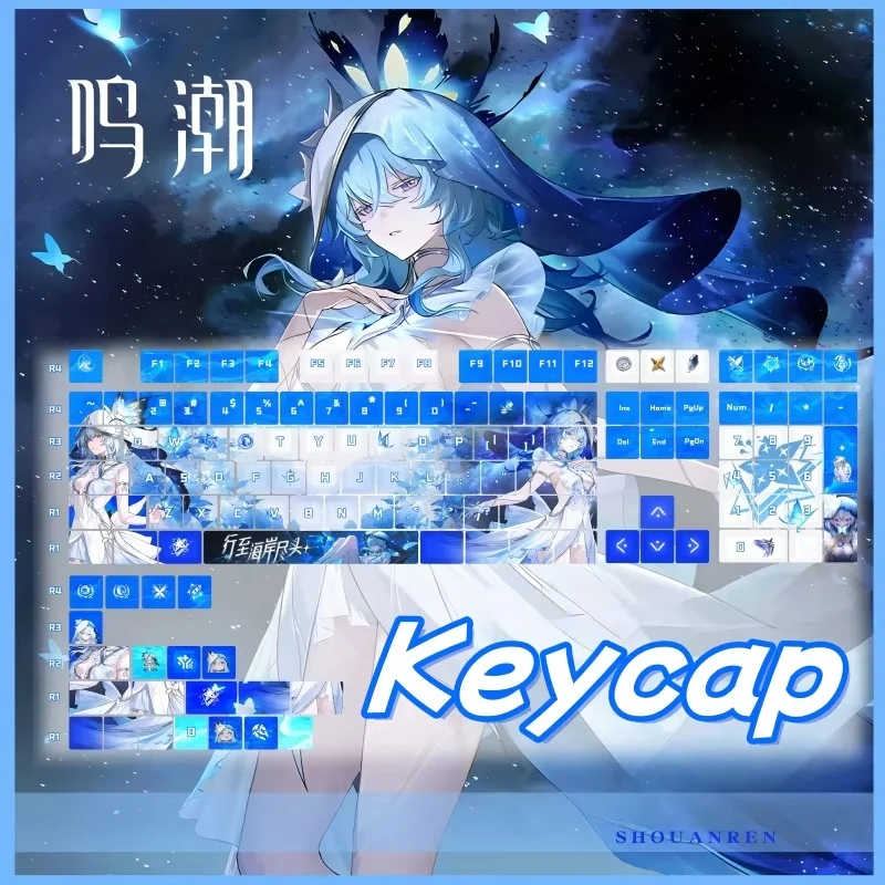 

The Shorekeeper Anime Keycaps Game Mechanical Keyboard Custom Cartoon Cute PBT Cherry Profile120 Keys Pc Gaming Gifts Keycaps