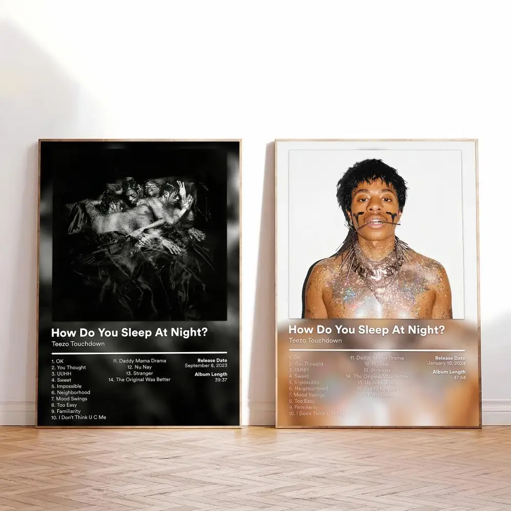 Singer Teezo Touchdown Album Poster HD Wall Art Aesthetic Home Decor for Living Room Bedroom Café Office Stylish Gift