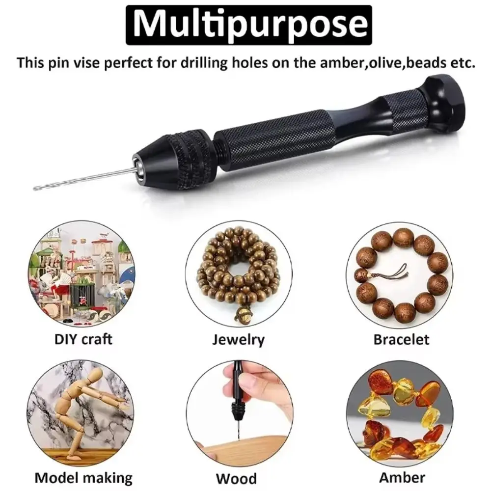 

Accurate Tools Set Mini Micro Aluminum Hand Drill Mini DIY Drilling Rotary Tools Tiny 0.3-3.4mm HSS Drill Bit Hand Drill Hobby