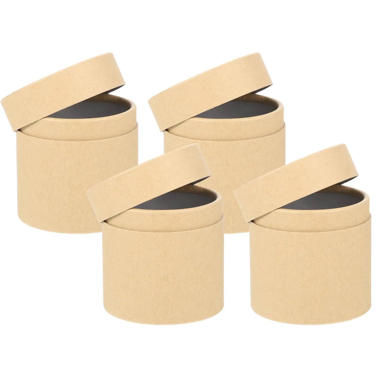 

4 Pcs Tea Storage Jars Paper Canisters Household Organizers Thickened Containers Round Box