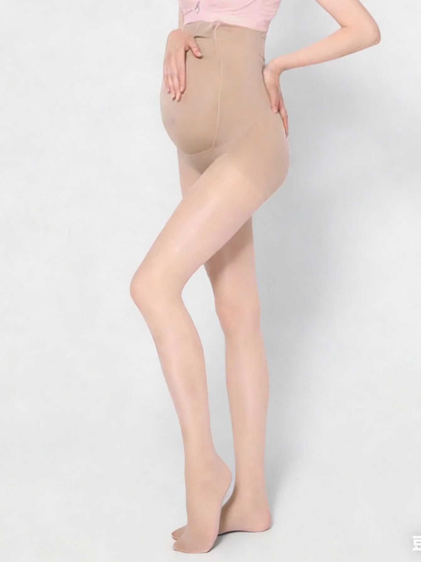 1 Pc Women's Nude Sheer Maternity Tights, High Elasticity Belly Support Soft Pantyhose for Pregnancy Daily Wear