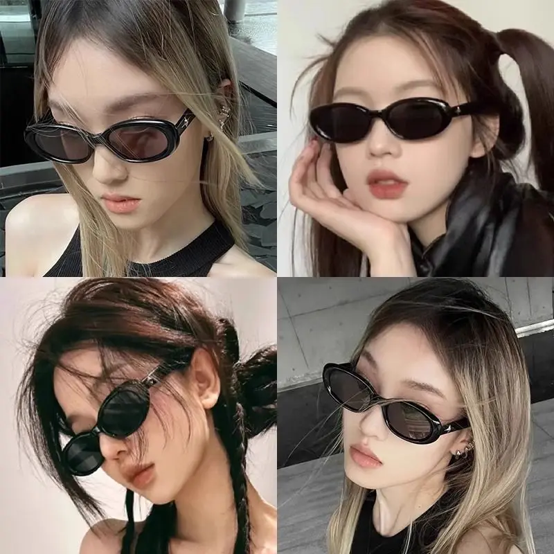 แว่นกันแดดทรงรีวินเทจผู้หญิงใหม่สไตล์อินเทรนด์แว่นตาแฟชั่นแบรนด์หรูดีไซเนอร์แว่นตาเฉดสี UV400 กาฟาส เดอ โซล