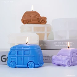 Kombi Camper Van Bus Candle Silicone Mold Retro Italian Vintage Car Candle Making Handmade Concrete Home Decor Ornament Mould