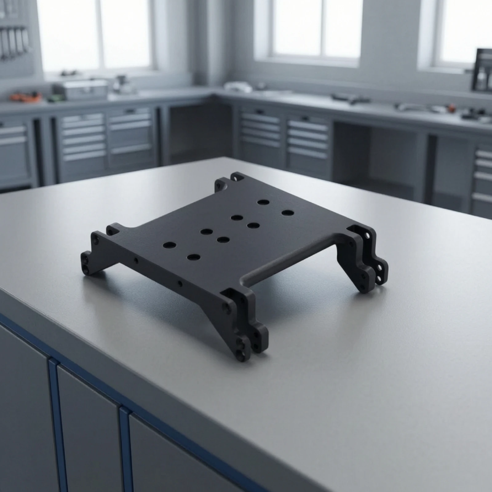 Gearbox Base Plate CNC Machined Gearbox Mount with Brackets RC Crawler Chassis Plate Low-Center-Ofmass-Distribution Hardware