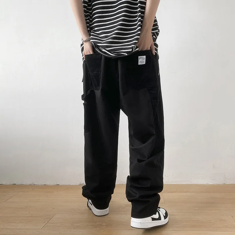 Japan Stil Vintage Straight Leg Freizeit hose Frühling neue koreanische Trend Herren Cargo hose High Street Baggy Hose Herren bekleidung