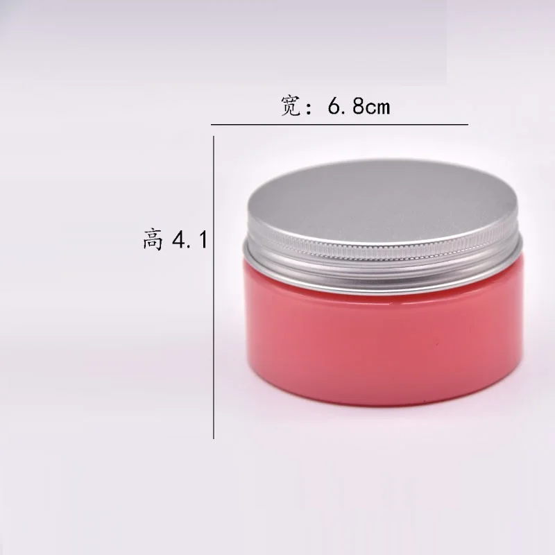 24Pcs Plastic Cosmetic Jar Empty Clear Pink Cream Pot 100g 150g 200g 250g Silver Aluminum Lid Portable Packing Cream Container