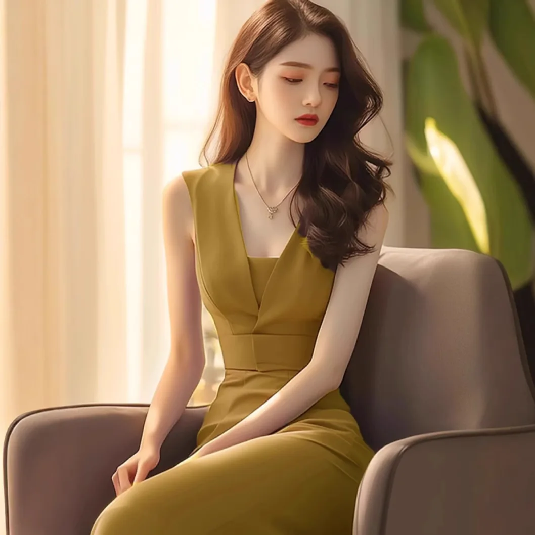 

Ele для похудения с высокой талией Svel Godd Sle Dr Formal Ocns Ladylike полиэстер вязаный летний базовый Dr
