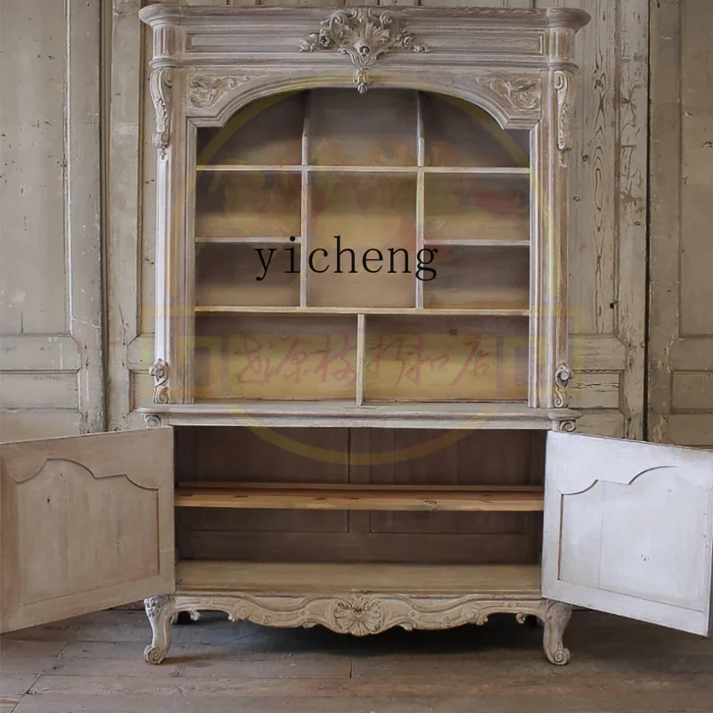 

solid wood carving flower dining side cabinet retro old antique locker carving display cabinet