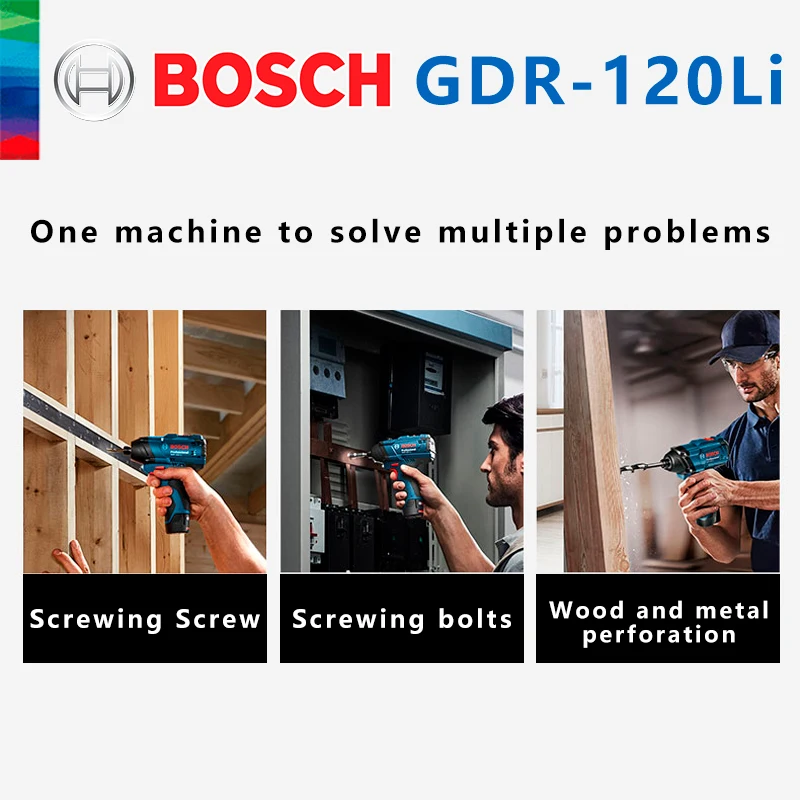 Imagem -03 - Bosch Chave de Impacto Recarregável sem Fio Ferramentas Elétricas Bosch Driver Gdr 120-li Original Chave de Fenda Elétrica 100nm