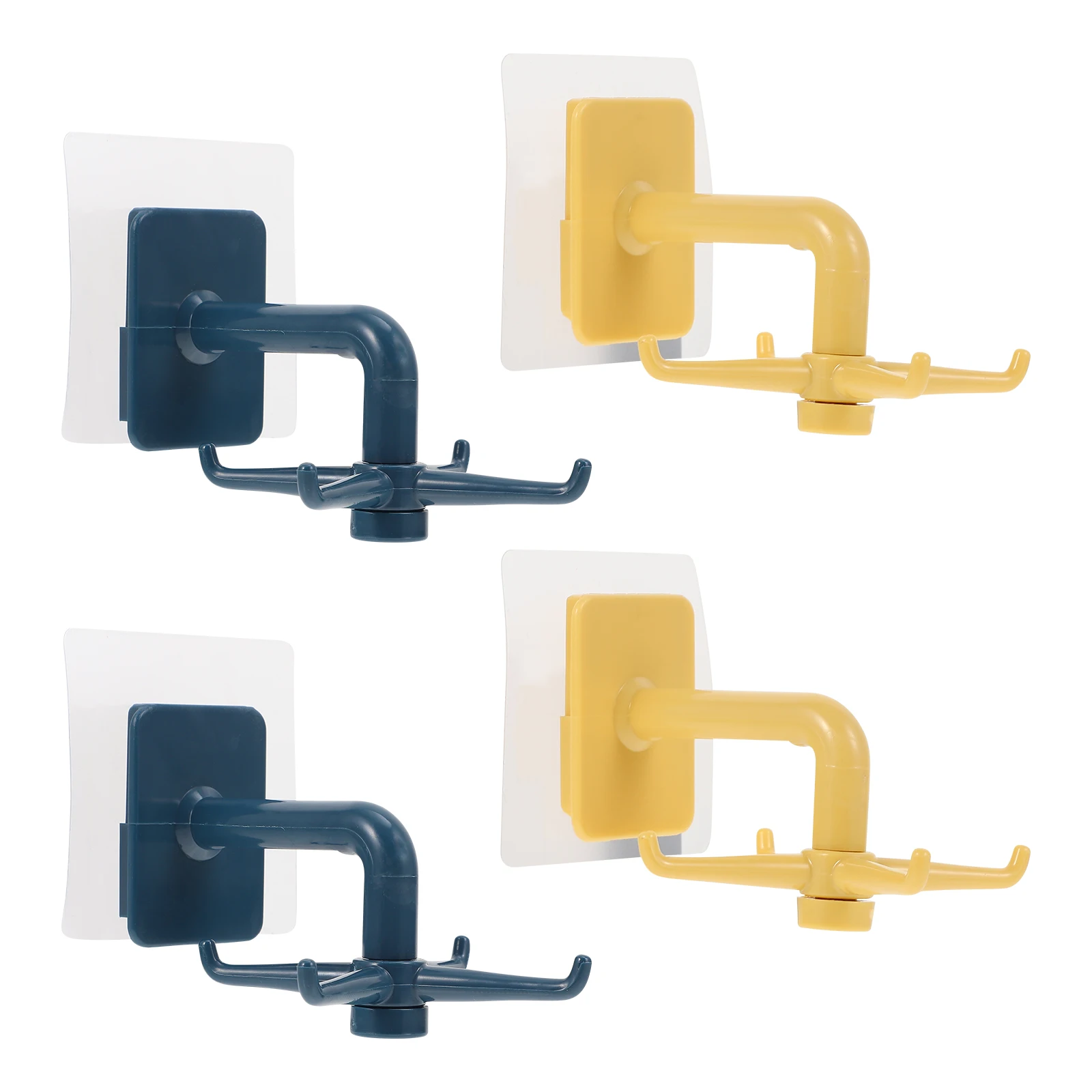 

4 Pcs Rotatable Hooks ABS Balcony Bedroom Bathroom Kitchen Study Office Easy Install Not Damage Wall Load