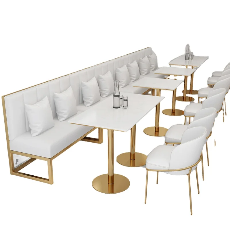Modern Contemporary Restaurant Set Includes Sofa Couch Metal Chairs Tables for Dining Cafe & Living Room Coffee Shop Furniture