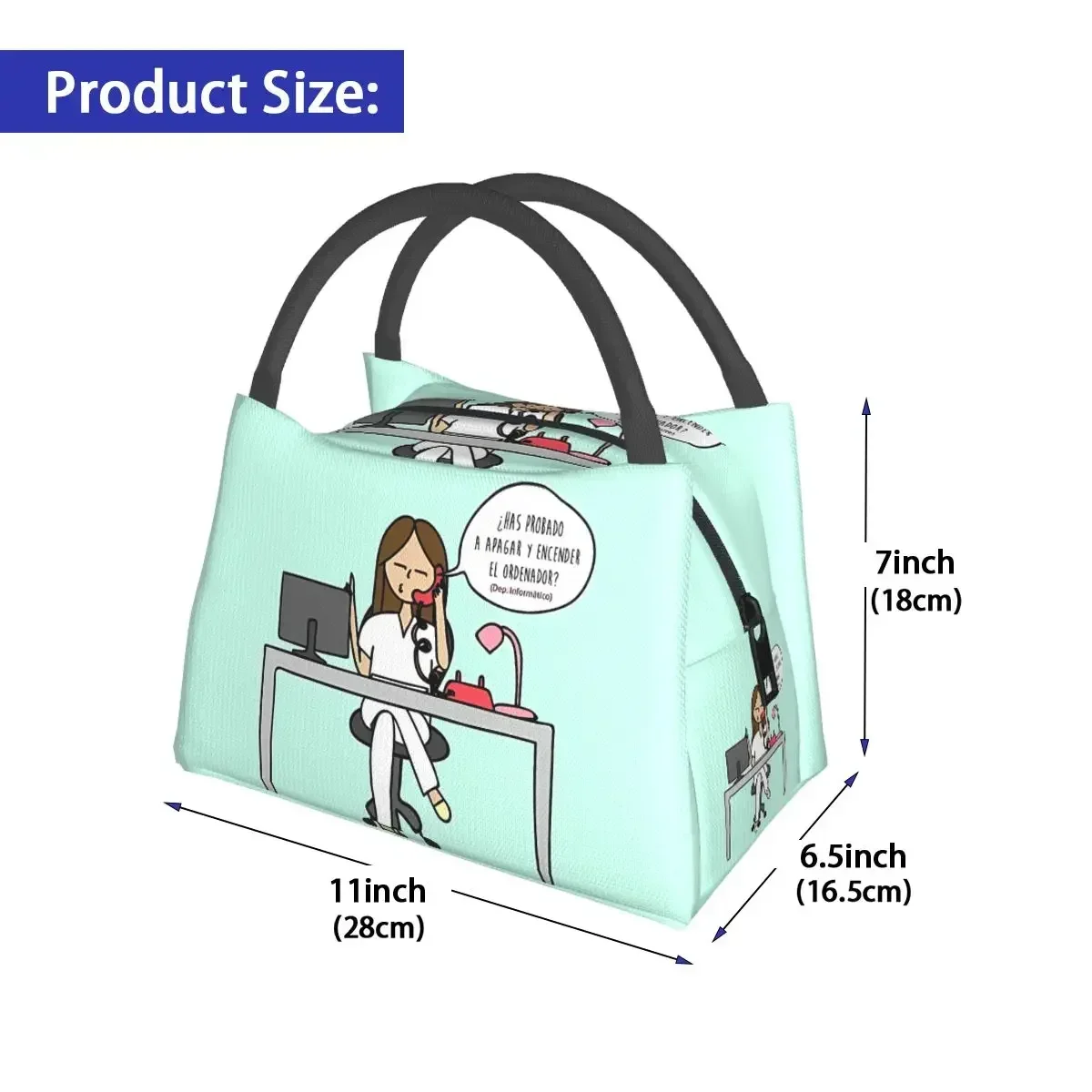 Doctor Nurse Lunch Bag Enfermera En Apuros Kawaii Lunch Box For Men Office Portable Insulated Cooler Bag Thermal Lunch Bags