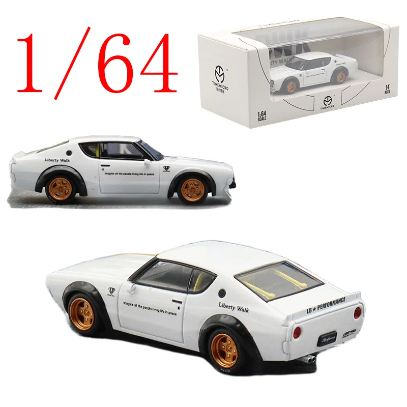 

TimeMicro, литая под давлением модель автомобиля из сплава в масштабе 1/64, Nissan LBWK KPGC110, игровые транспортные средства, игрушки для мальчиков, подарок, оригинальная коробка