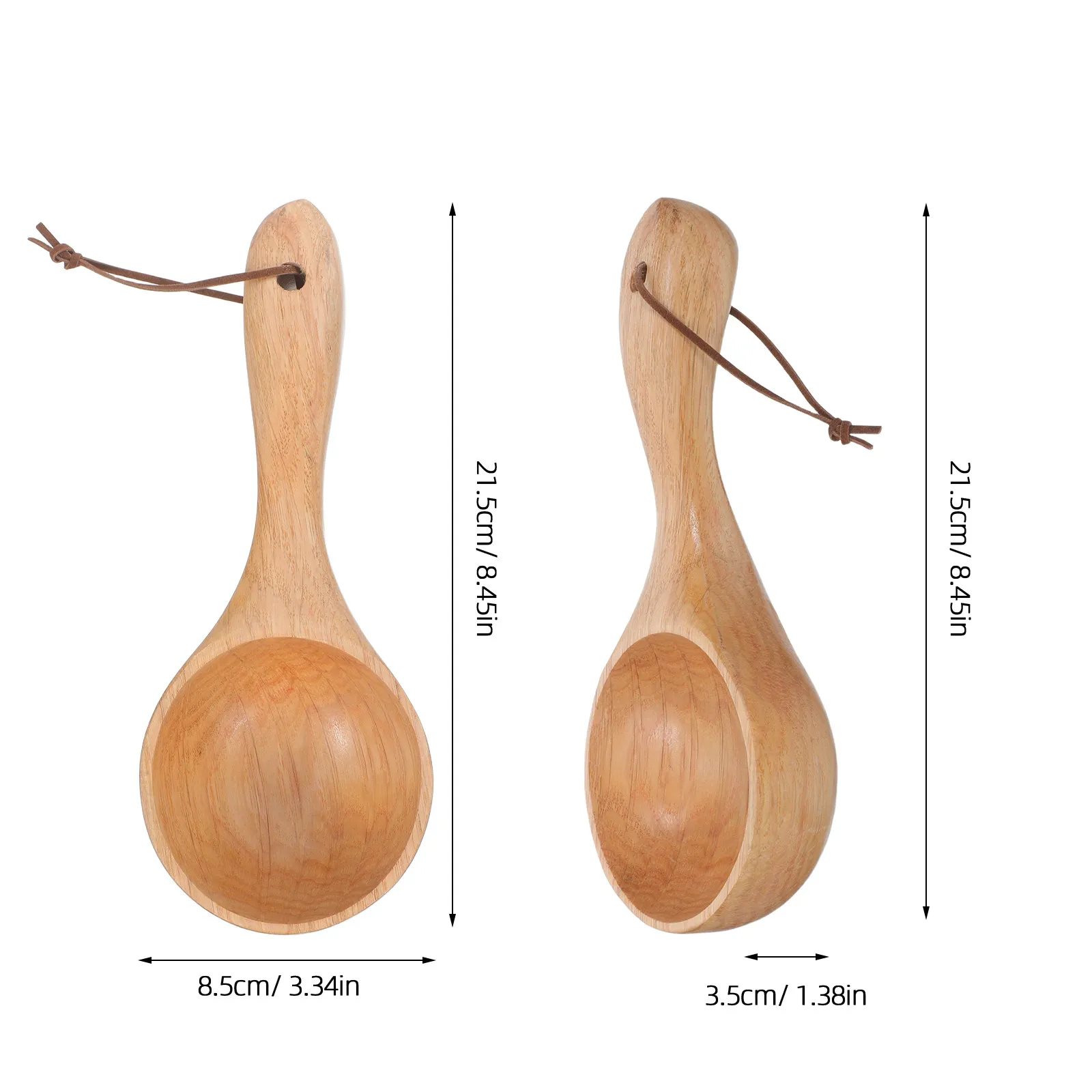 Wooden Bath Scoop Sauna Ladle Ergonomic Nonslip Handle Water Dipper for Bath Salt Pouring Spa Bathroom Wood Sauna Ladle