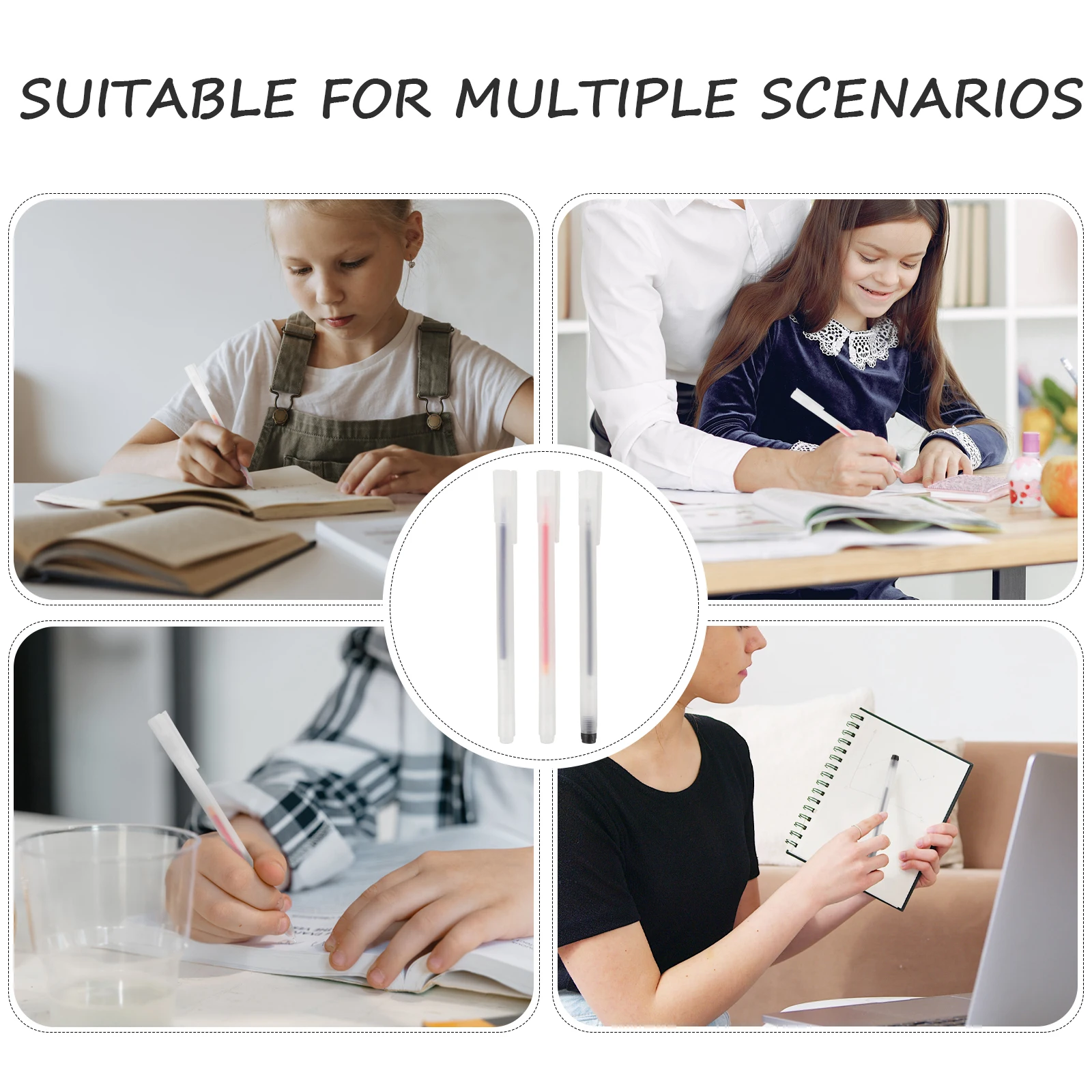 

30pcs Gel Pens Fine Tip Portable Office Business Writing Pens For Daily Use Sign Stationery Multi-Function Refillable Pen