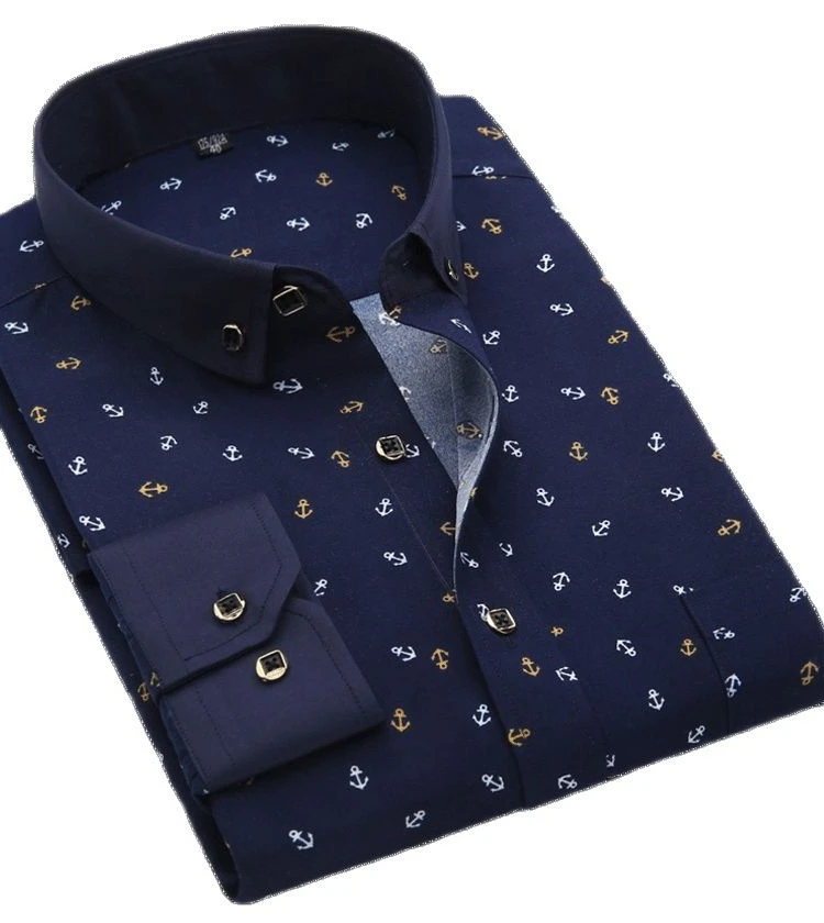 

Floral Casual Printed Long Sve irt Men's Faion Urban Sle Youth Fit irt Autumn Season Regular Thin Iron Free