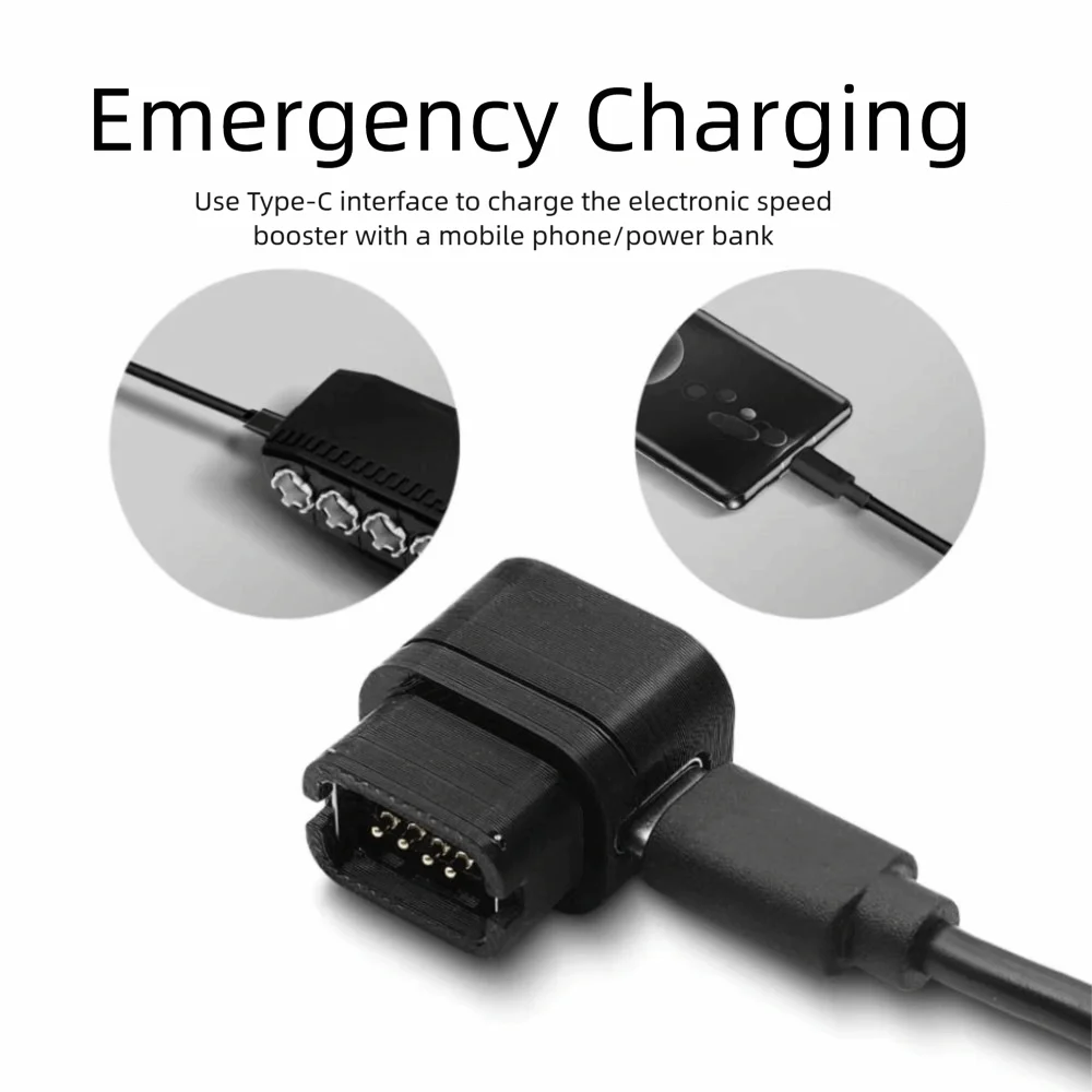 

12-Speed Electric Bicycle Adapter Battery Charger 4-Pin Connector Battery Charger Head Type-C Port Portable for SHIMANO