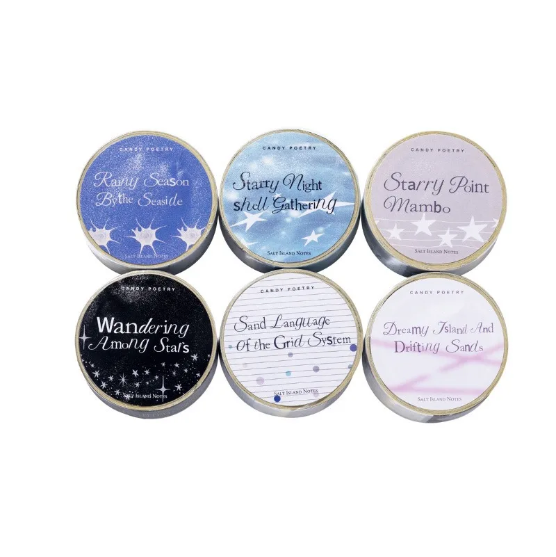 Frosted Silver Washi Tape Salt Island Notes Series Korean Ins Aesthetic Scrapbooking Supplies DIY Journal Decoration Sticker