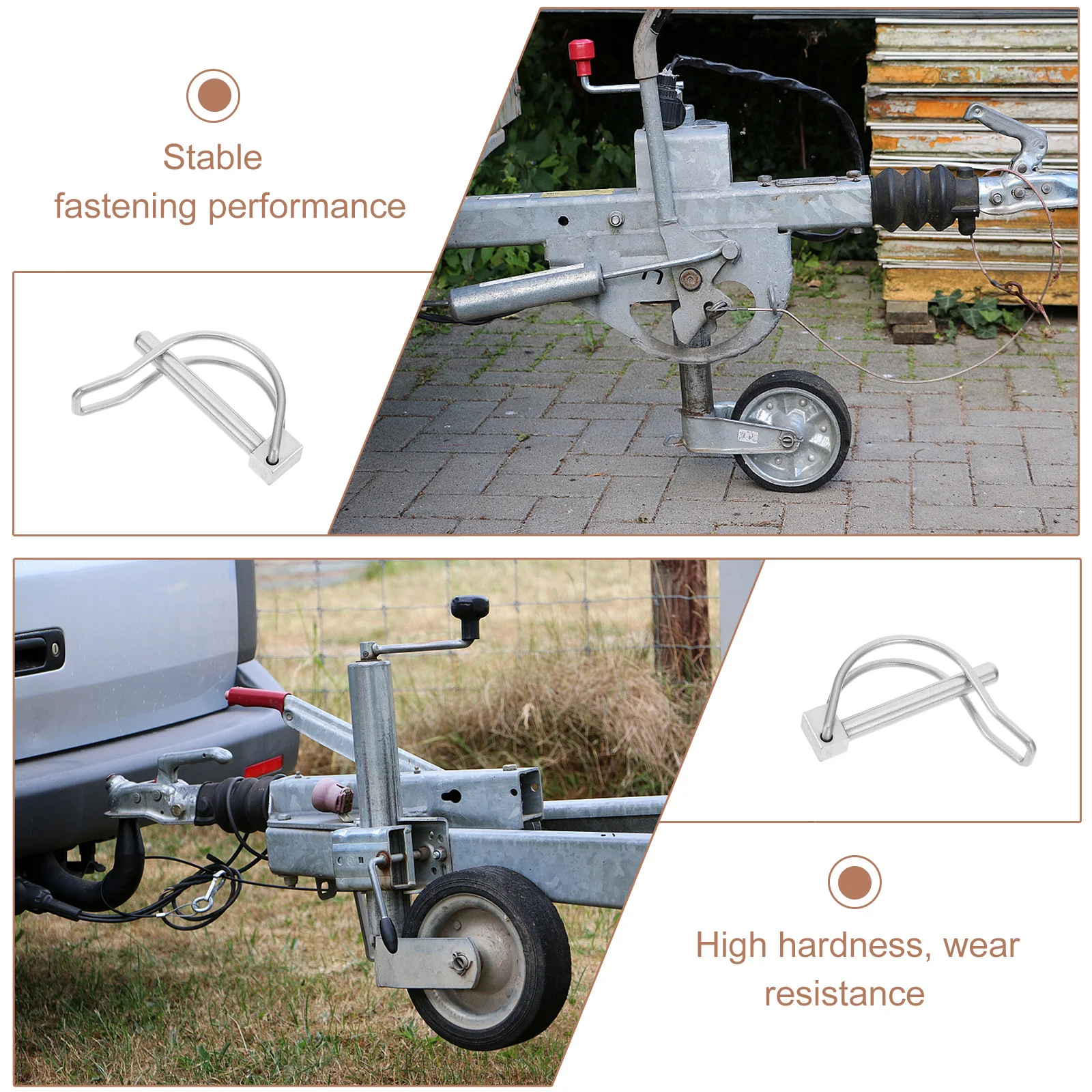 

2Pcs Shaft Locking Hitch Pin Strong Corrosion Resistant Coupler Pin for Farm Lawn Tractor Trailer Stroller Safety Lock