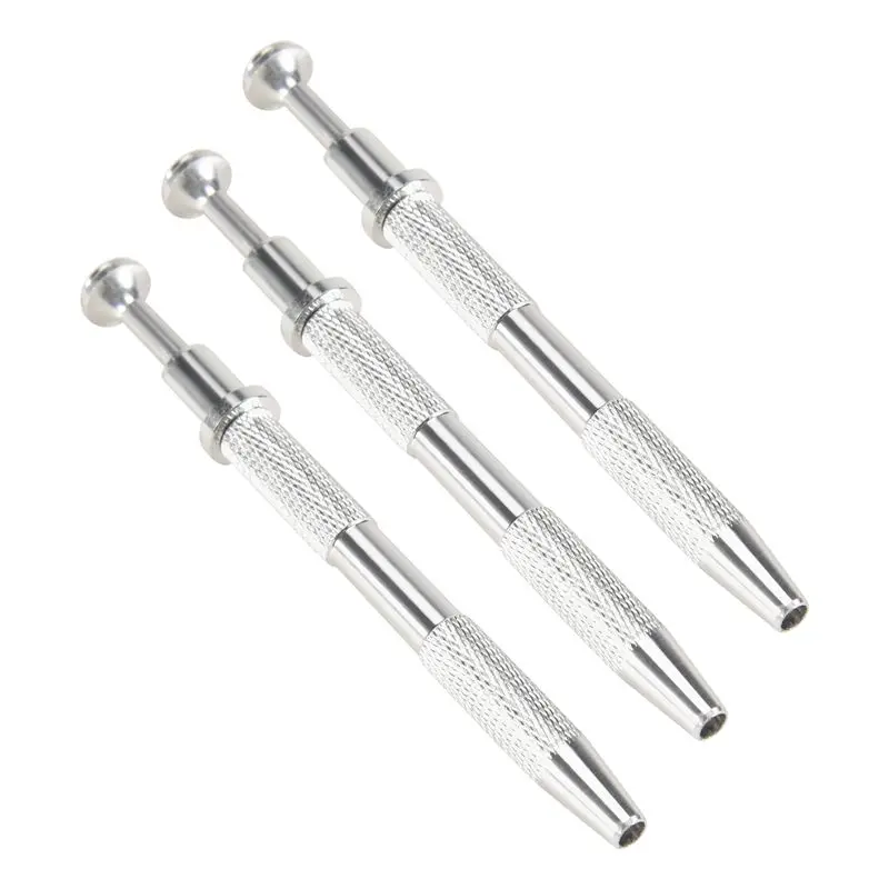 ABMO 3 Pack Stainless Steel 4-Claw Pick Up Tool, 4 Prongs Grabber For IC Chip, Electronic Components, Silver