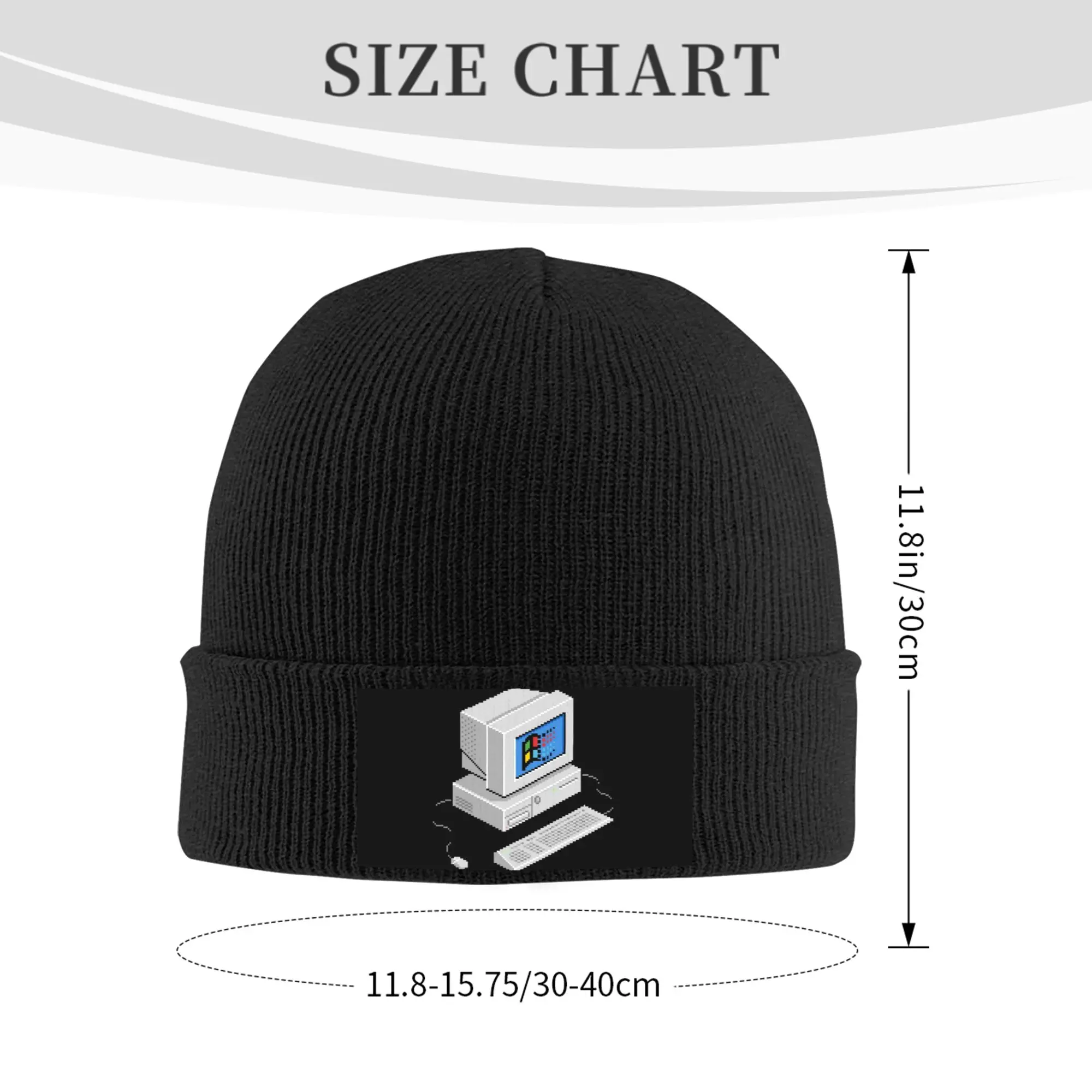 ويندوز Vaporwave قبعة محبوكة دافئة الشتاء متماسكة بونيه قبعة Skullies Beanies الهيب هوب قبعات للجنسين