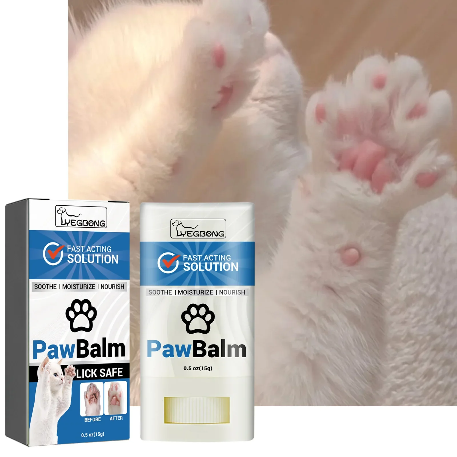 Yegbong cat;s paw moisturizing stick moisturizes, repairs and protects cat;s paw pads from dryness and applies cat;s foot cream.