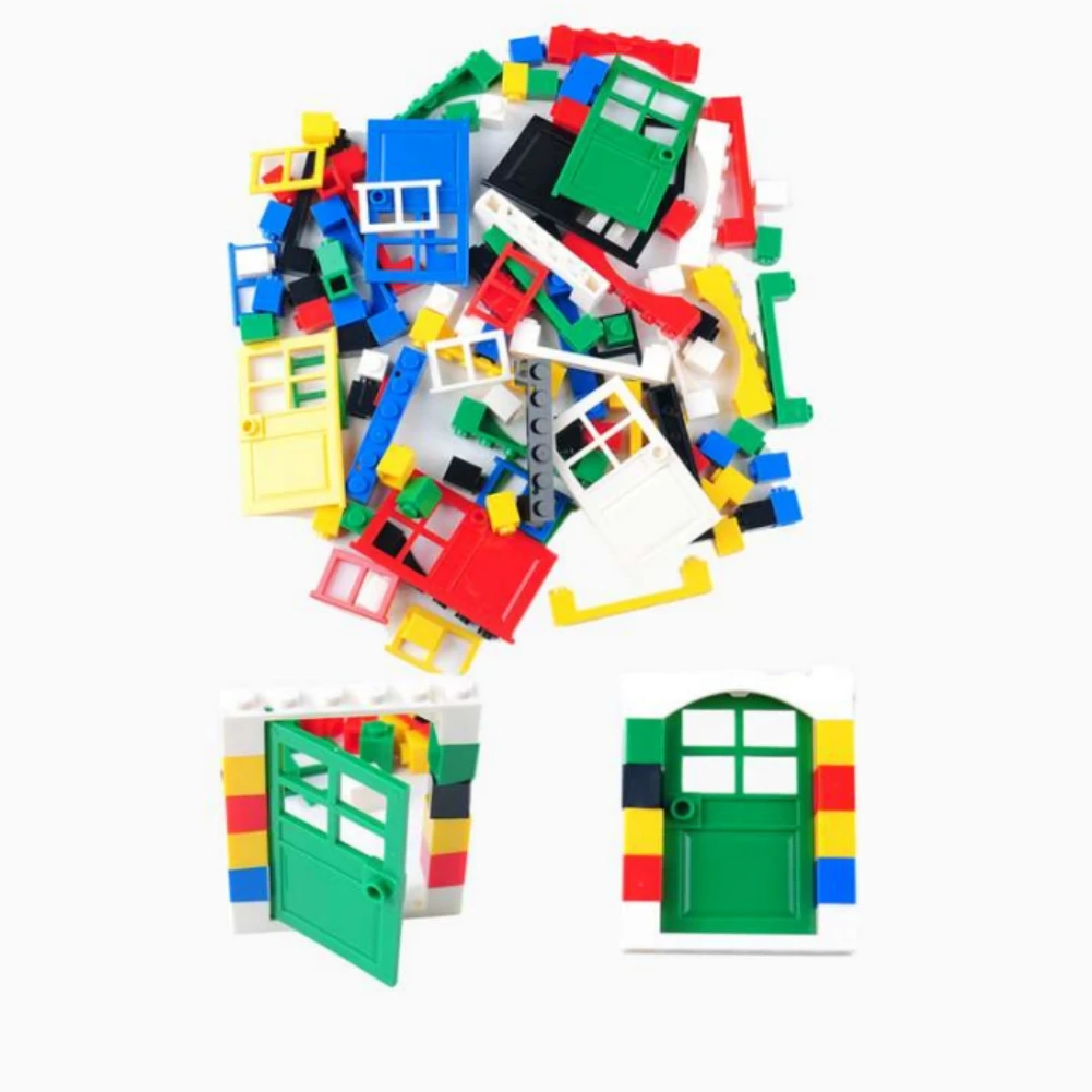 MOC House Door Window Kit Bricks Building Blocks Parts City Blocks Toys Compatible with legodes for Kids Gift 60623 60594 3854