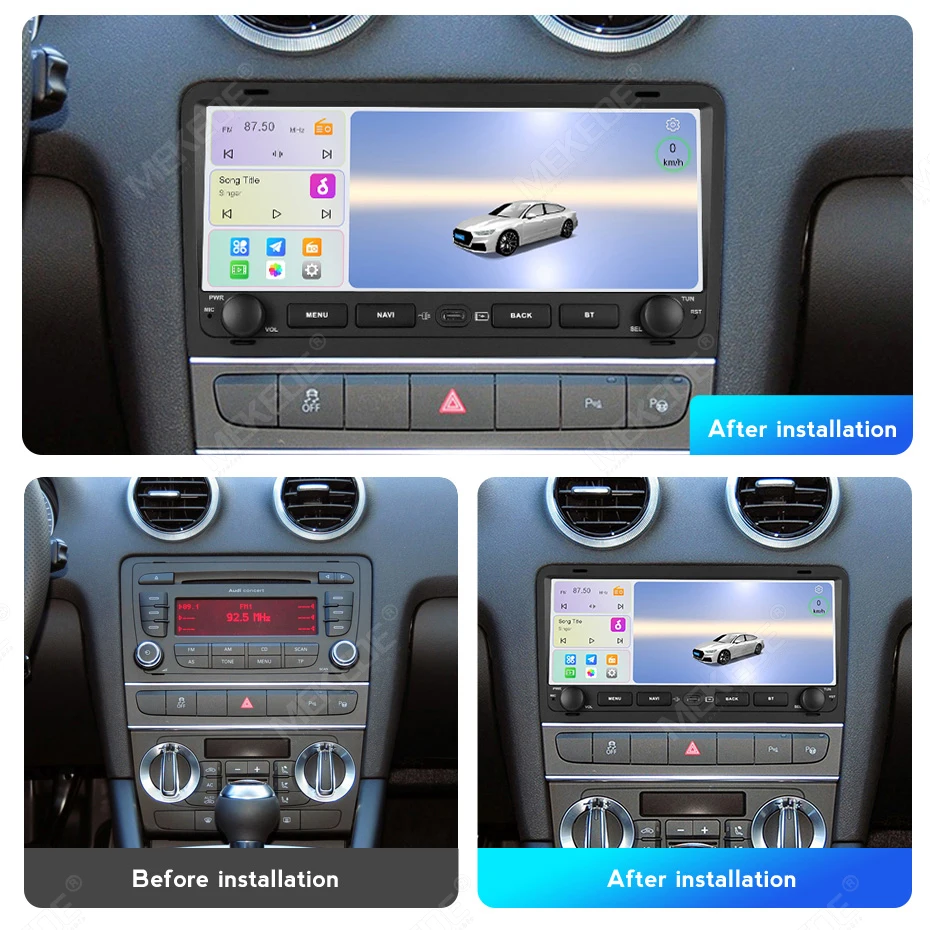 MEKEDE 8 Core Android Intelligente Auto Radio Systeme Für Audi A3 8P S3 RS3 2003-2012 Carplay Android auto DSP RDS Auto Multimedia – Detail 2