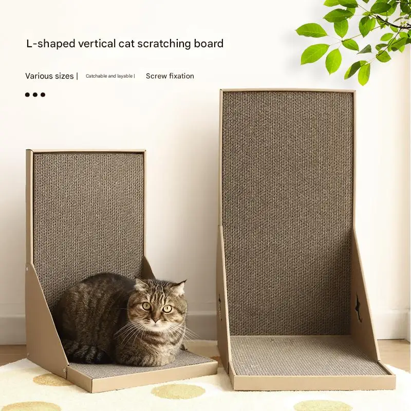 Cat Scratching Post L-shaped Cat Scratch Board Wear-resistant Cat Scrapers Furniture Training Grinding Claw Toys Cat Scratcher
