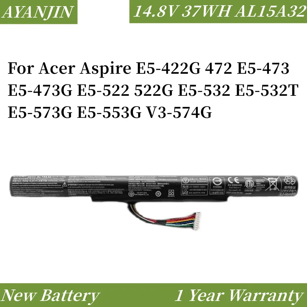 

AL15A32 Laptop Battery For Acer Aspire E5-422G 472 E5-473 E5-473G E5-522 522G E5-532 E5-532T E5-573G E5-553G V3-574G 2800mAh