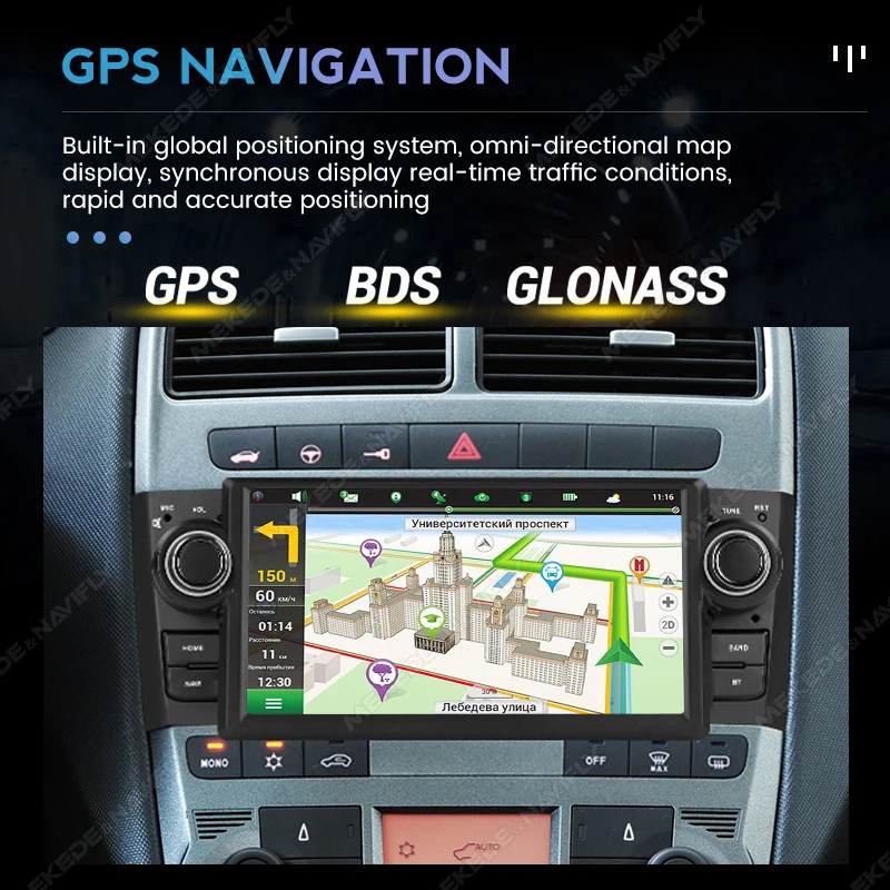 MEKEDE Android 15 64GB Carplay Car radio For Fiat Grande Punto Linea 2007-2012 GPS Navigation FM Audio 1 Din BT Stereo Head Unit