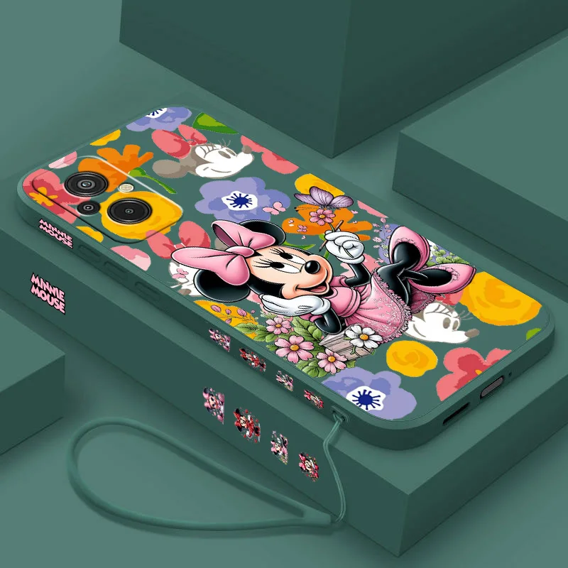 

Disney Flowers Mickey Mouse For Xiaomi Redmi 13 12 11A 10C 10X 9T 9C 9A 8A 7A A3 A2 A1 S2 Liquid Left Rope Soft Phone Case