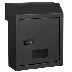 SucceBuy Through The Door Key Drop Box Heavy Duty Steel Plate Through the Door Mailbox with 12
