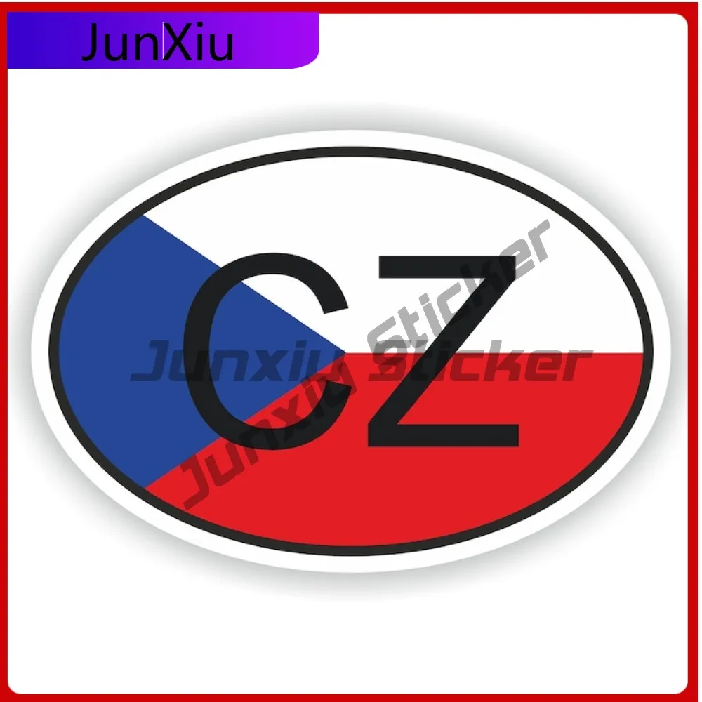 

Czech Republic Country Code Cz Oval Sticker With National Flag Badge Sticker Caravan Sticker Decoration Funny Stickers For Motor