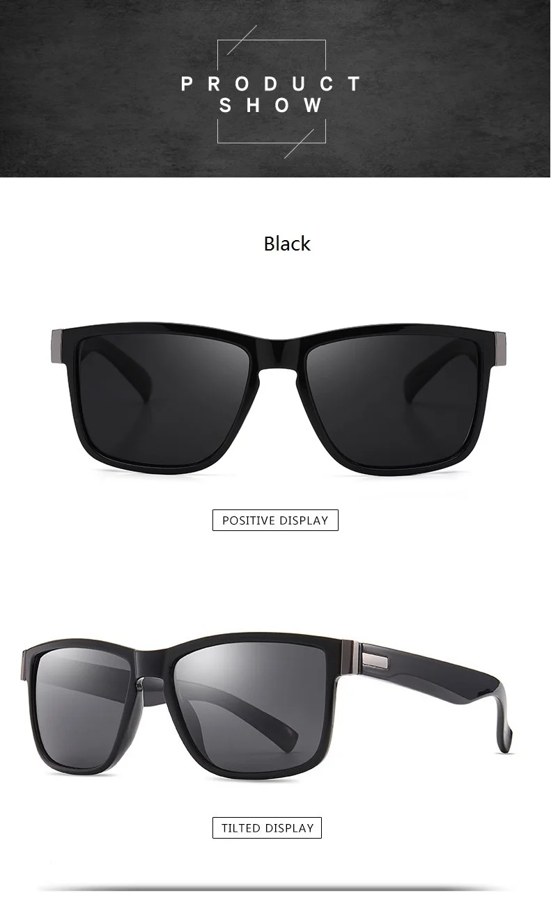 Modische Vintage Quadratische Sonnenbrille für Männer und Frauen, Luxus-Markendesigner-Sonnenbrille zum Fahren und Angeln, Fahrer-Brillen – Detail 8