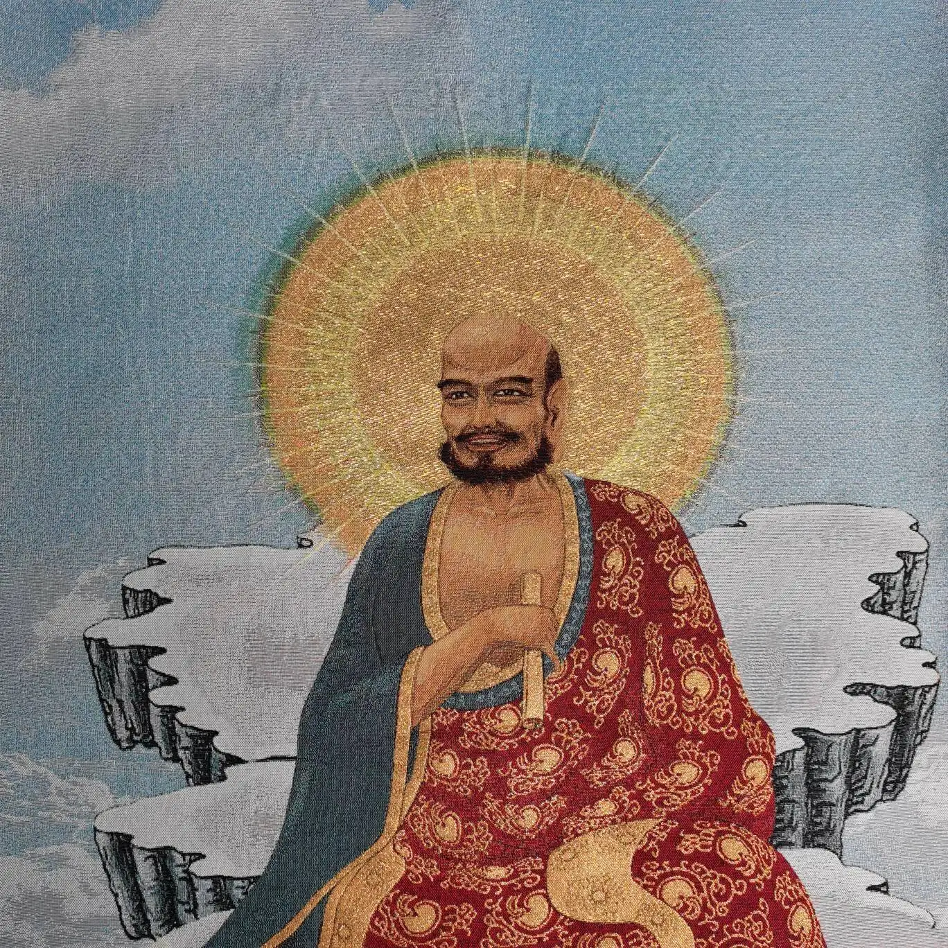 36Inch Chinese Silk Buddhist Buddha Painting Wall Hanging Tapestry Meditation 6