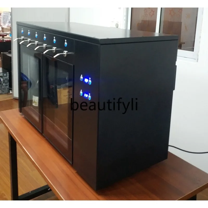 Dispenser refrigerato per vino rosso personalizzato con raffreddamento ad azoto per 6 bottiglie