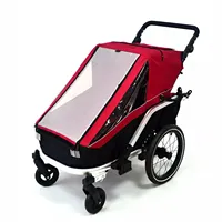 2 in 1 Single Kid Bicycle Trailer Have 20-Inch Inflatable Wheel, Red Color Baby Stroller/Jogger with Adjustable Handle