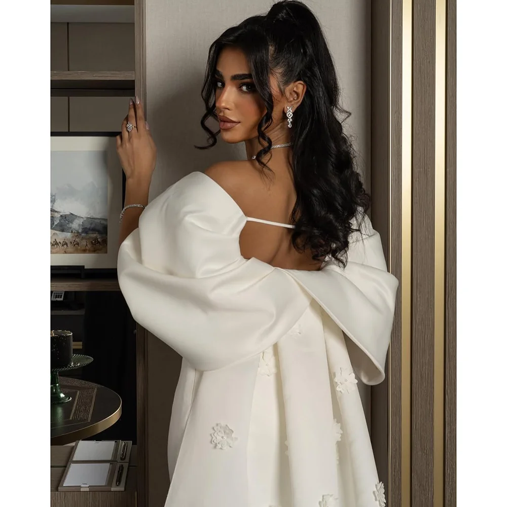 Elegante bruiloft feestjurk voor vrouwen uit de schouder zeemeermin avondjurken lang gedrapeerd een applique formele feestjurk op maat